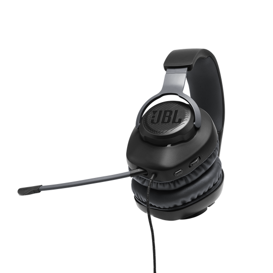 JBL Quantum 100 - Black - Wired over-ear gaming headset with flip-up mic - Detailshot 4